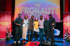 The Afronauts company at the Royal Court launch party. Photo by Minji Suh