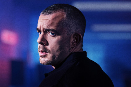 Russell Tovey in the artwork for The Guilty. Photo by Helen Murray