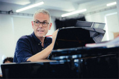 At the piano in rehearsals for The Pianist. Photo by Rich Southgate