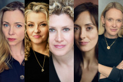 Antonia Kinlay, Mirain Haf Roberts, Llinos Daniel, Hedydd Dylan and Charlotte Gray, the cast of The Revlon Girl at Park Theatre. Photographer not credited in the press release