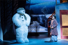 The Boy meets The Snowman outside the house in The Snowman at Birmingham Rep. Photo by Johan Persson