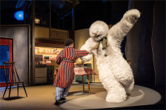 The Boy and The Snowman dance in the kitchen in Birmingham Rep’s The Snowman. Photo by Johan Persson
