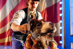 Calum Donald-Bruce with the Montmorency puppet. Photo by Helen Murray