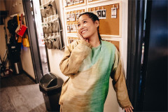 Ai Ninomiya backstage at the Gillian Lynne Theatre. Photo by Danny Kaan Ai Ninomiya backstage at the Gillian Lynne Theatre. Photo by Danny Kaan