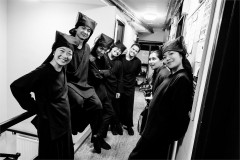 L-R: Sango Tajima, Bai Zhijin, Gun Suen, Gabriel S. Janoras, Victor Itang, Karen Barredo and Rachel Clare Chan backstage at the Gillian Lynne Theatre. Photo by Danny Kaan L-R: Sango Tajima, Bai Zhijin, Gun Suen, Gabriel S. Janoras, Victor Itang, Karen Barredo and Rachel Clare Chan backstage at the Gillian Lynne Theatre. Photo by Danny Kaan