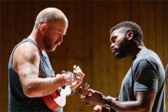 Edward Rowe and Nigel Sudarkasa with ukuleles in rehearsal for Tristan & Yseult. Photo by Steve Tanner Edward Rowe and Nigel Sudarkasa with ukuleles in rehearsal for Tristan & Yseult. Photo by Steve Tanner