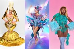 Michael Marouli, Blu Hydrangea and Vanity Milan, three of the twelve performers sharing the Giant in TuckShop's Jack and the Beanstalk