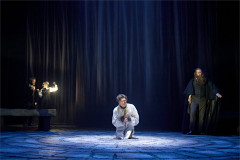 Mathew Horne (Malvolio) and members of the company in Twelfth Night at the Crucible, Sheffield. Photo by Manuel Harlan