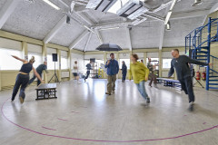 The Twelfth Night company in the rehearsal room at the Crucible. Photo by Manuel Harlan