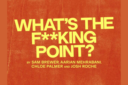 Artwork for FlawBored's What’s The F**king Point?, playing the Maria at the Young Vic in April 2027