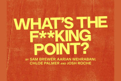 Artwork for FlawBored's What’s The F**king Point?, playing the Maria at the Young Vic in April 2027