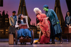Nessarose, Madame Morrible and Elphaba at Shiz University in Wicked. Photo by Mark Senior