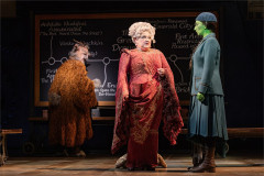 Doctor Dillamond, Madame Morrible and Elphaba in the classroom in Wicked. Photo by Mark Senior