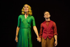 Two performers hand in hand in The Law of Mayhem