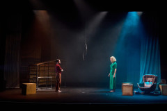 A wide view of the stage in The Law of Mayhem