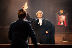 Matthew McGivern as Leonard Vole and Jo Stone-Fewings as Sir Wilfrid Robarts QC. Photo by Mark Senior