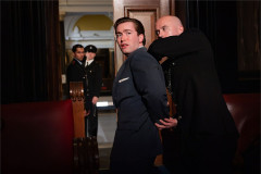 Matthew McGivern as Leonard Vole with Sean Paul Jenkinson. Photo by Mark Senior