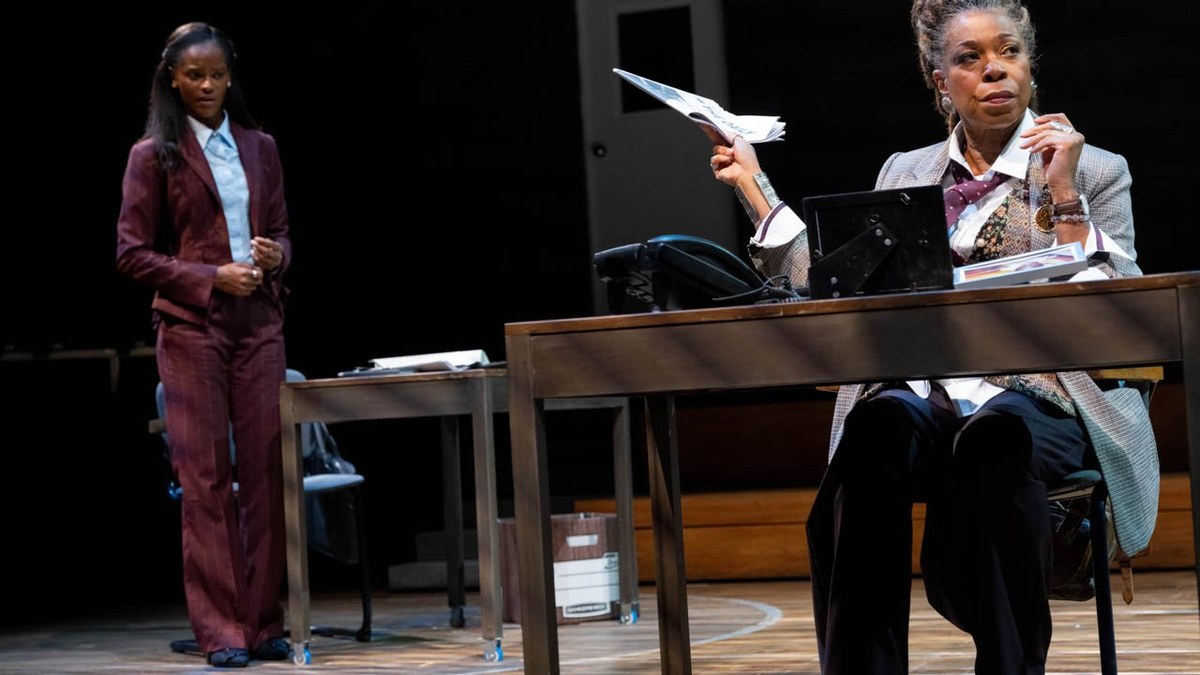 Lorraine Toussaint and Letitia Wright in The Story at the National Theatre