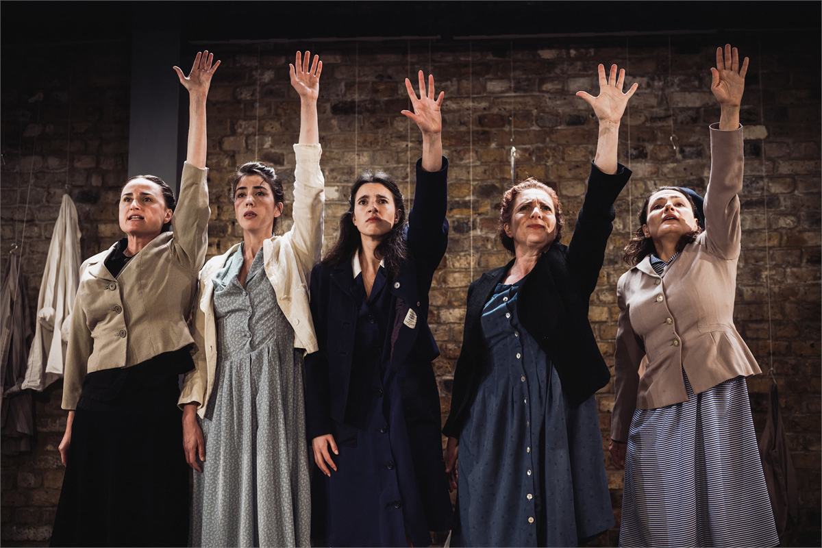 The women of Camp Gurs in The Banality of Evil: Hannah Arendt, France, 1940 at the Arcola Theatre. Photo by Alex Brenner
