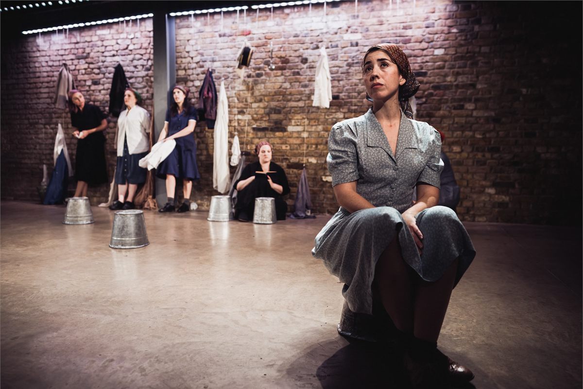 A scene from The Banality of Evil: Hannah Arendt, France, 1940 at the Arcola Theatre. Photo by Alex Brenner