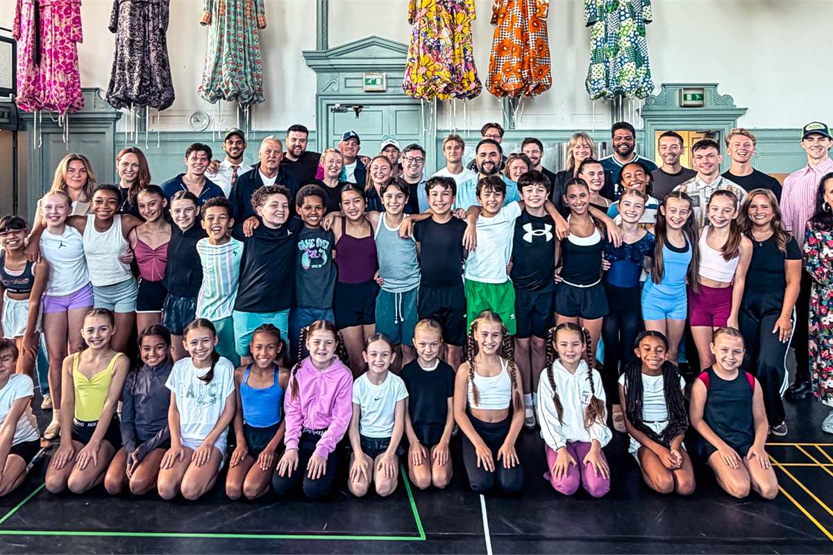 The full company of Billy Elliot the Musical in rehearsals for the UK and Ireland tour and West End season