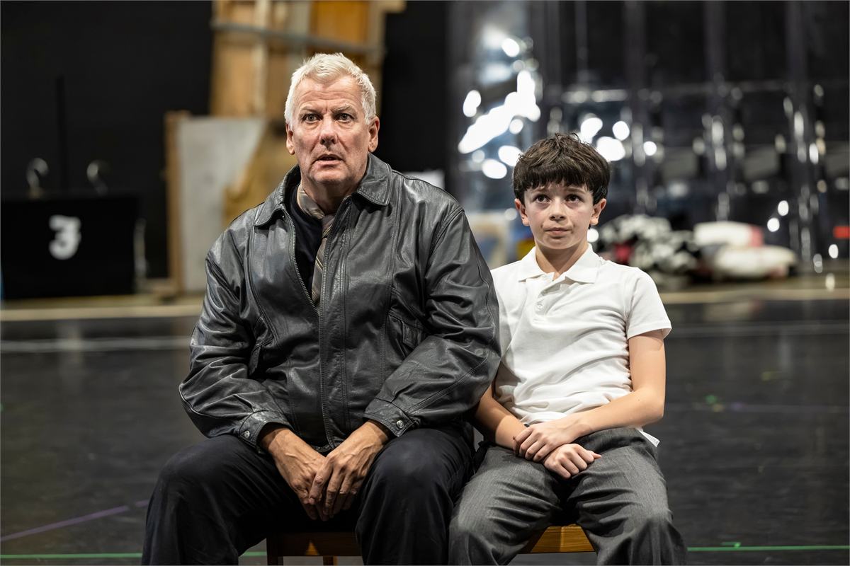 Deka Walmsley (Dad) and William Gurney (Billy) in rehearsal for Billy Elliot the Musical. Photo by Foteini Christofilopoulou