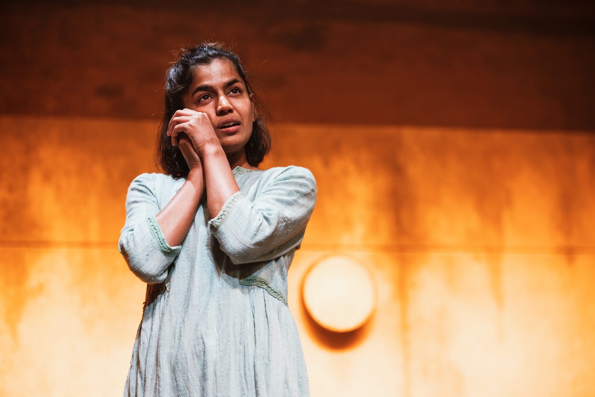 Linnea Berthelsen in Darkling at the Bush Theatre. Photo by Alex Brenner