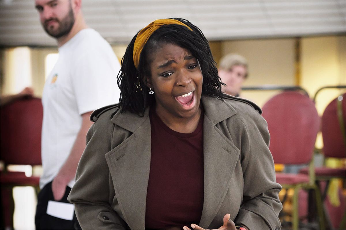 Axelle Fanyo in rehearsal for ENO's Tosca. Photo by Zoe Martin