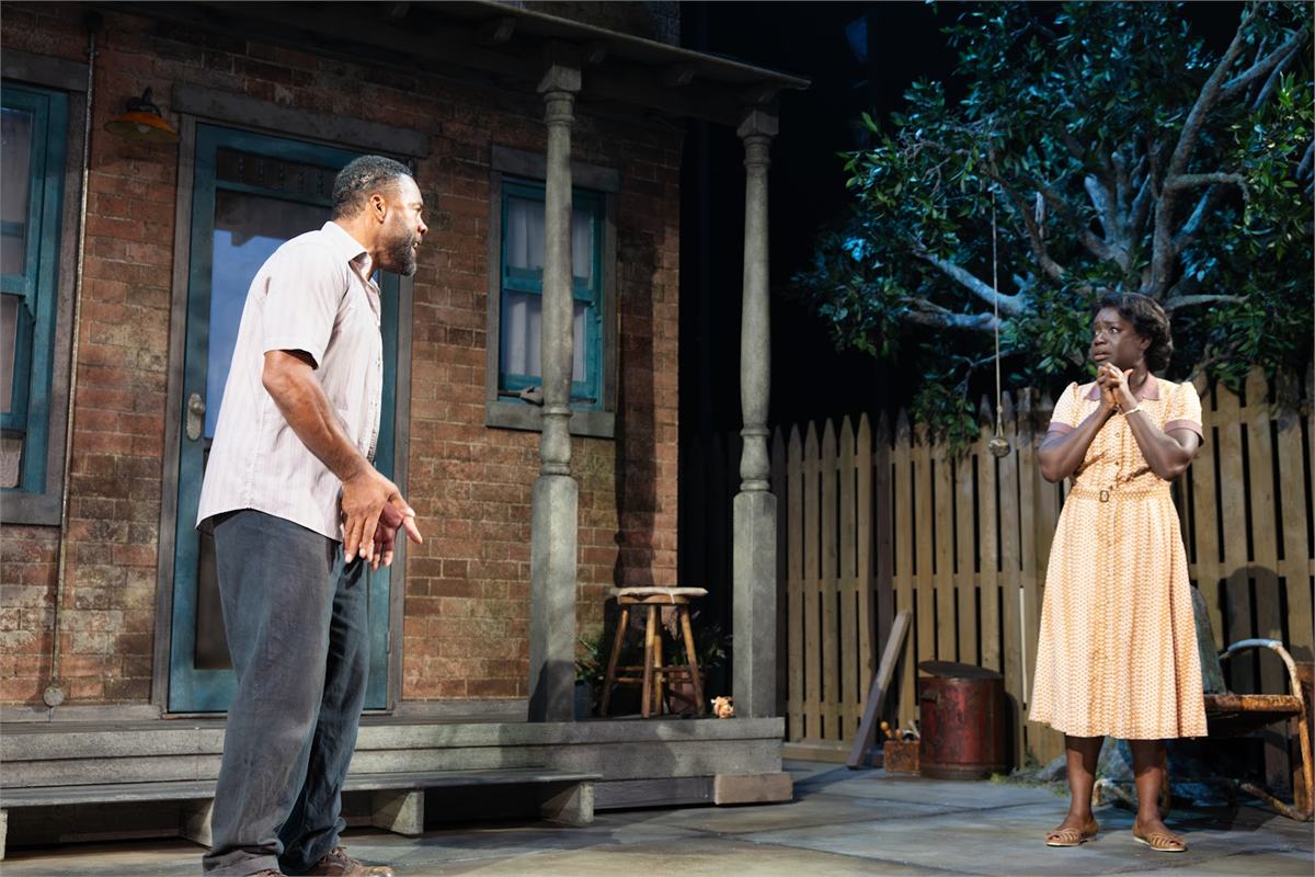 Ray Fearon as Troy Maxson and Madeline Appiah as Rose Maxson in Fences. Photo by Tyler Fayose