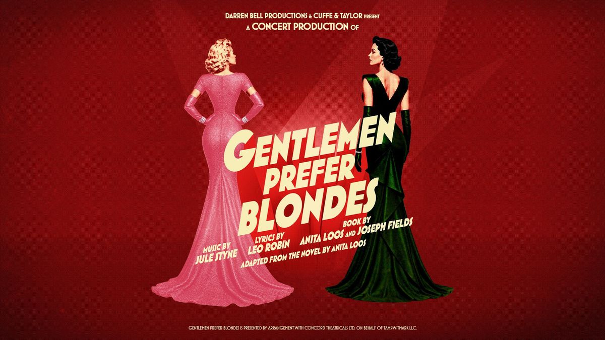Key art for the concert production of Gentlemen Prefer Blondes at the London Palladium