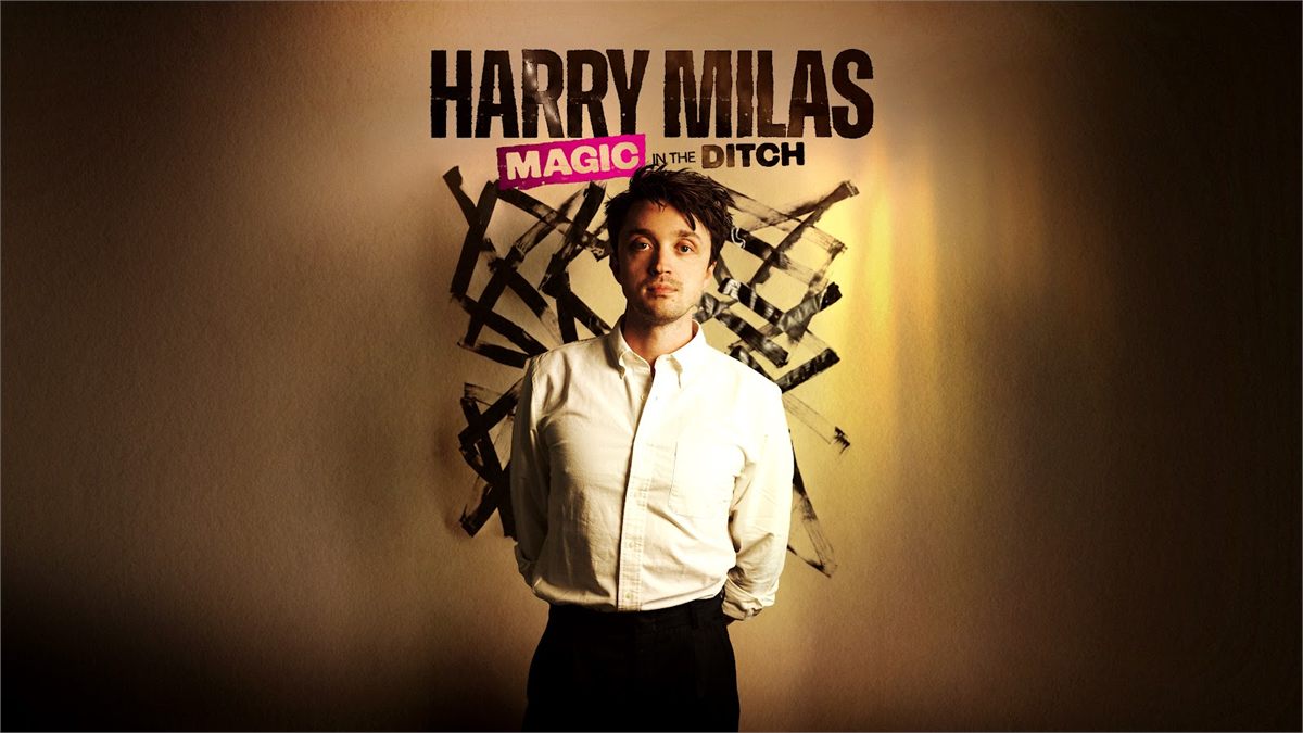 Harry Milas in the campaign artwork for Magic In The Ditch at Shoreditch Town Hall