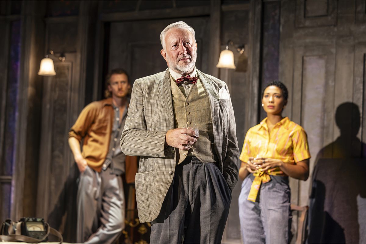 Robin Morrissey as Luke, Jasper Britton as Dr Montague and Blood-stained clothes in a scene from The Haunting of Hill House. Photo by Pamela Raith Robin Morrissey as Luke, Jasper Britton as Dr Montague and Blood-stained clothes in a scene from The Haunting of Hill House. Photo by Pamela Raith
