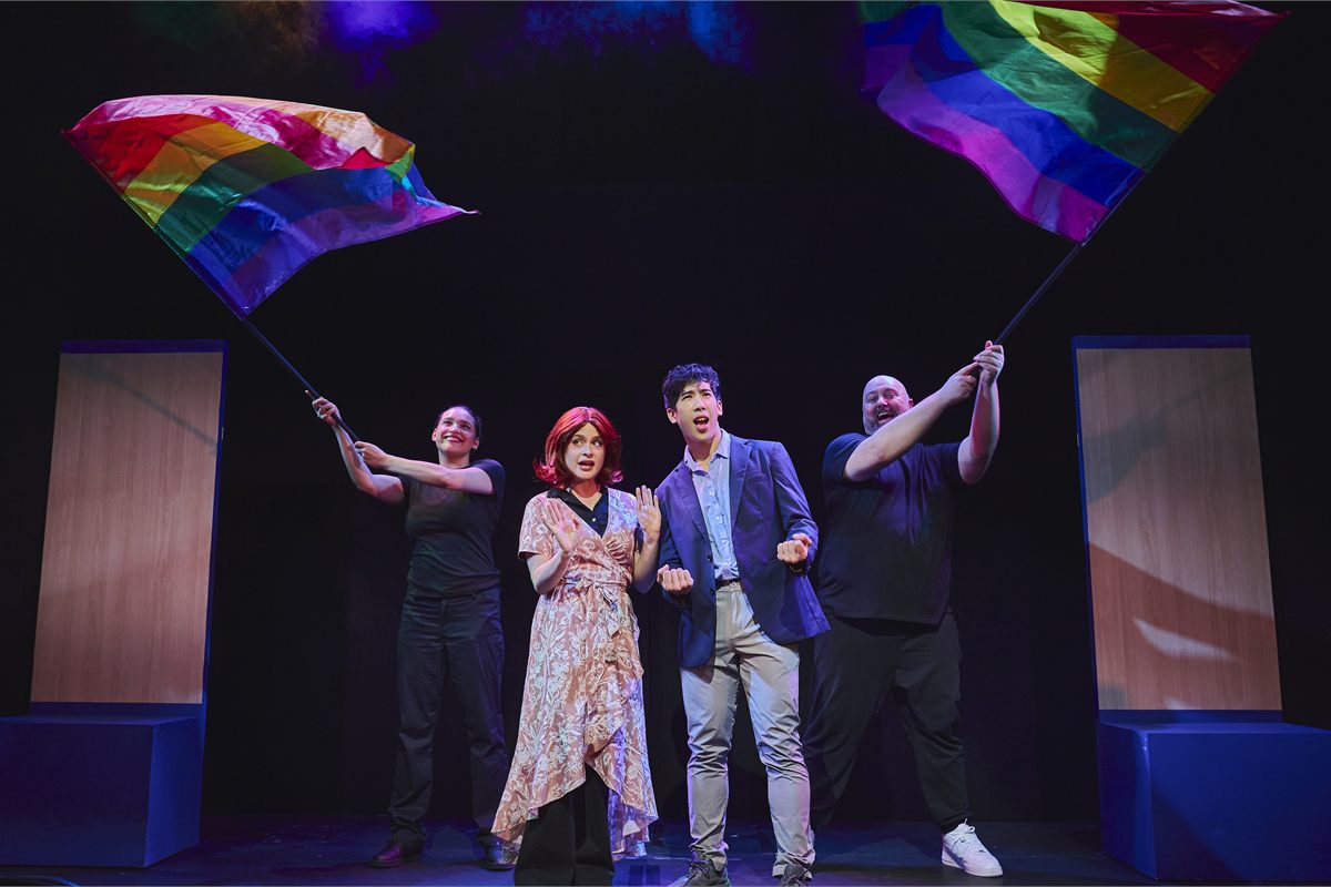 The company of Heated Rivalry: The Unauthorized Musical Parody at Underbelly Boulevard Soho. Photo by Matt Crockett
