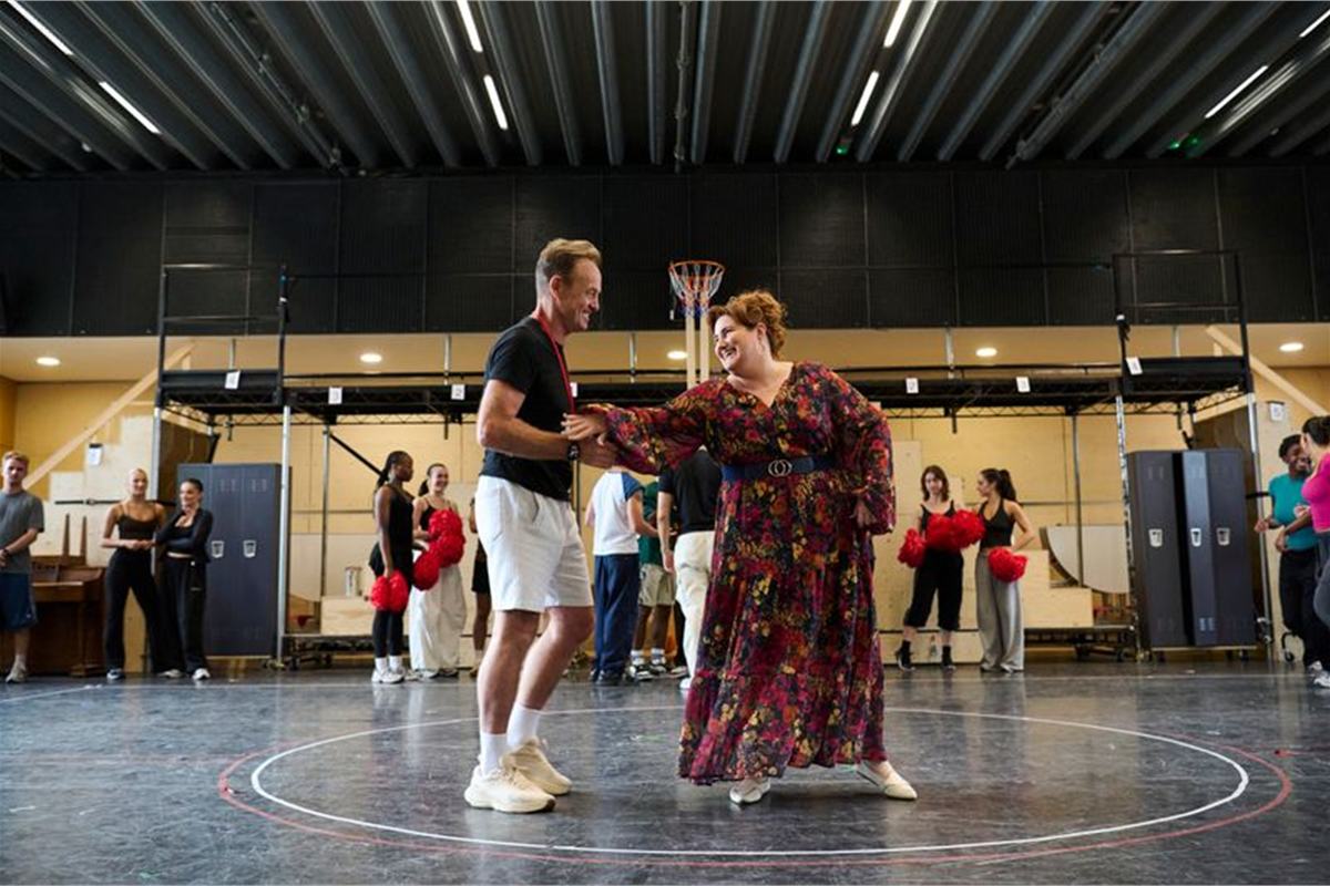 Jason Donovan and KayCee Stroh in rehearsals for Disney's High School Musical. Photo by Matt Crockett