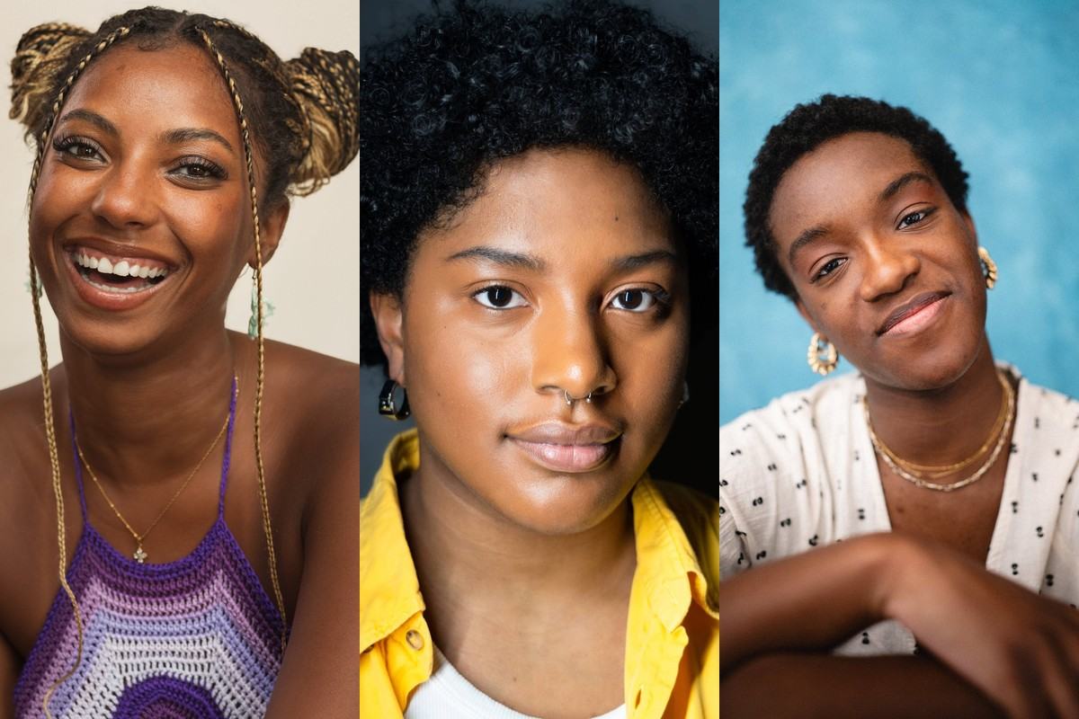 Monet Marquis, Nkara Stephenson and Halle Brown, the cast of Home Song at the Unicorn Theatre