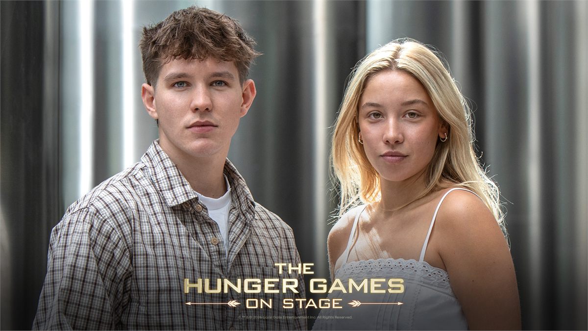 Vinnie Copeland and Elizabeth Anderson, the new Peeta Mellark and Katniss Everdeen in The Hunger Games: On Stage. Photo by Perou
