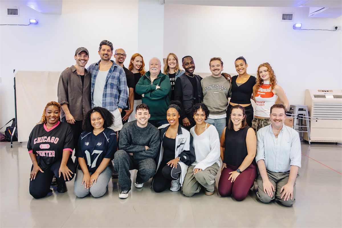 The company of Little Shop of Horrors on the first day of rehearsals. Photo by Danny Kaan