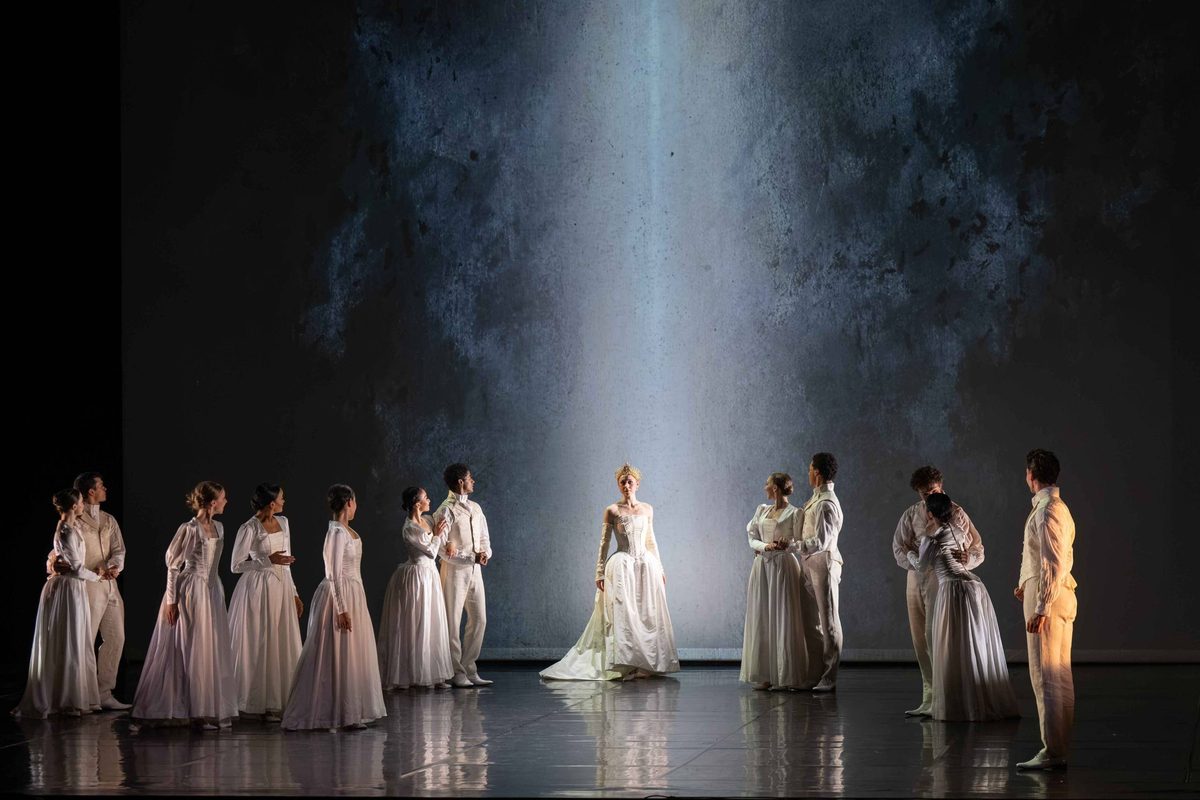Ellie Young and the company of London City Ballet in the final scene of Firebird