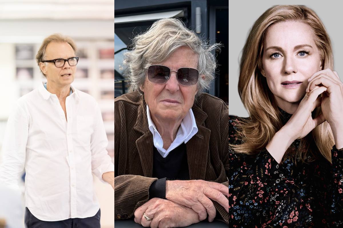 Jonathan Kent, David Hare and Laura Linney, director, writer and star of Montauk. Laura Linney photo by Nino Munoz
