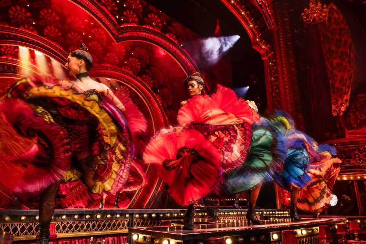 The can-can in Moulin Rouge! The Musical at the Piccadilly Theatre
