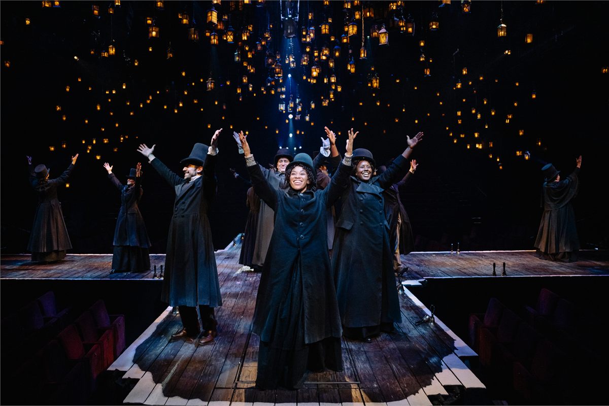The company of A Christmas Carol at the Perelman Performing Arts Center, New York, in 2025. Photo by Andy Henderson