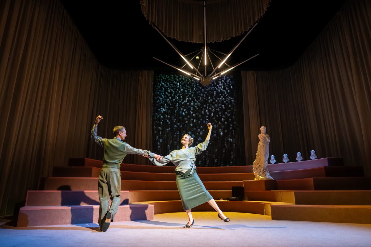 A dance on Chloe Lamford’s set in The Prime of Miss Jean Brodie at the Royal Lyceum Theatre. Photo by Mihaela Bodlovic A dance on Chloe Lamford’s set in The Prime of Miss Jean Brodie at the Royal Lyceum Theatre. Photo by Mihaela Bodlovic