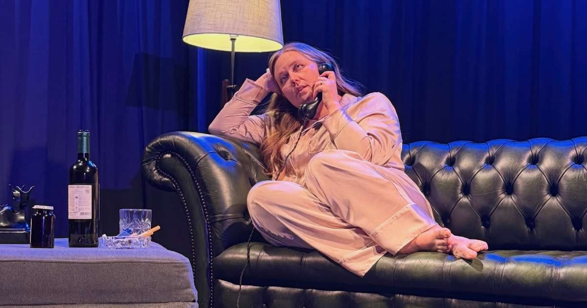 Katherine McIndoe as Elle in The Human Voice at Charing Cross Theatre