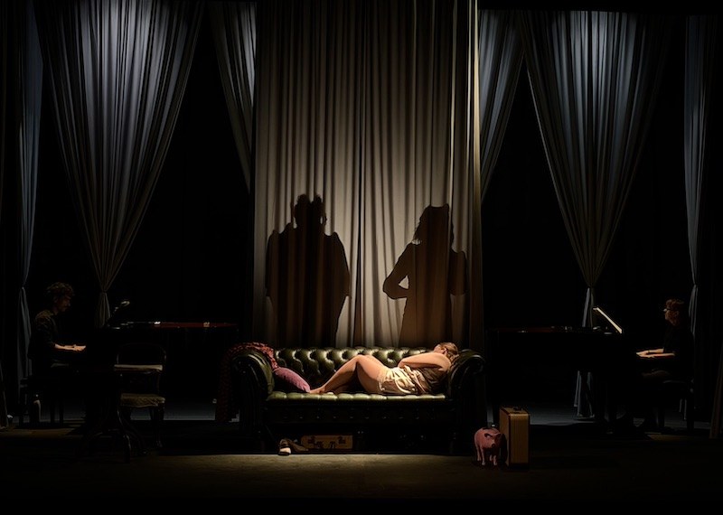A scene from The Seven Deadly Sins / The Human Voice at Charing Cross Theatre