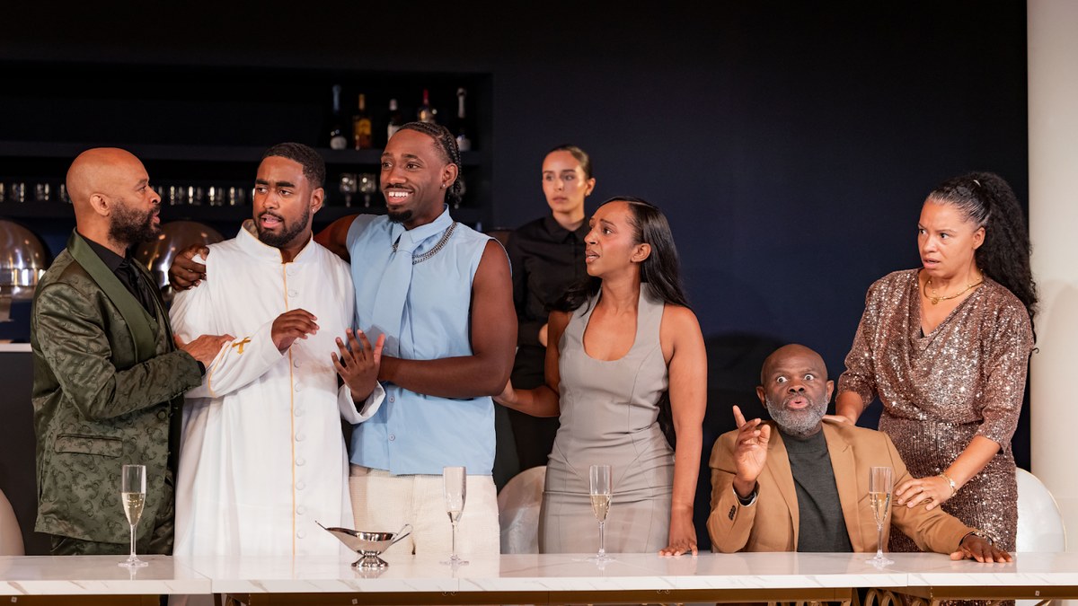 Craig Blake, Ivandro Da Cruz Leite, Christopher Mbaki, Sara Mokonen, Usifu Jalloh and Nakeba Buchanan in Tartuffe (Remixed)