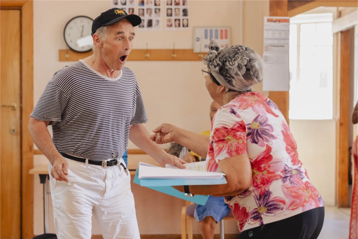 Mark Rylance in rehearsals for Tartuffe (Remixed) at Marylebone Theatre. Photo by Mark Senior