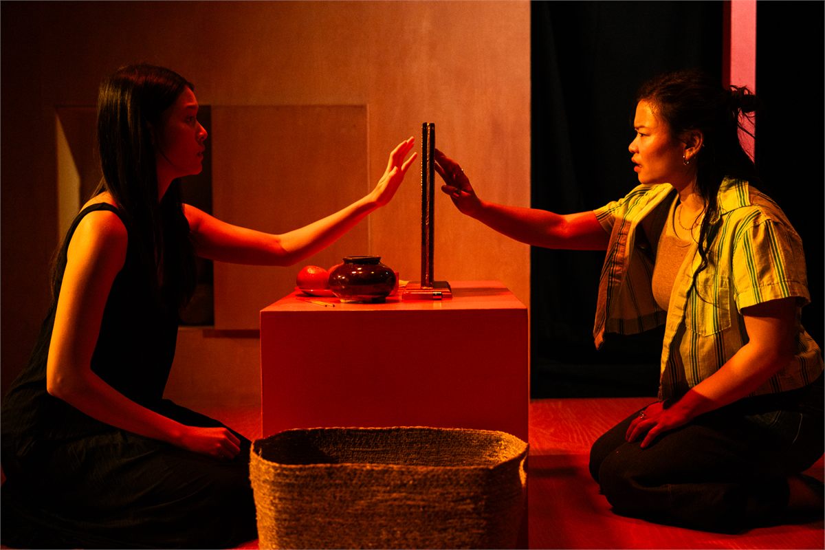 Isabella Wei and Mei Mac in The Hungry Ghost at the Bush Theatre