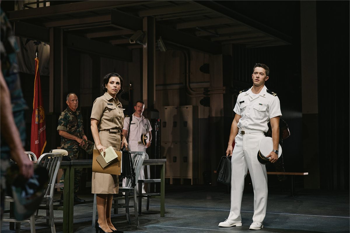 Krysta Rodriguez and Tom Blyth in A Few Good Men at the Vivian Beaumont Theater. Photo by Emilio Madrid