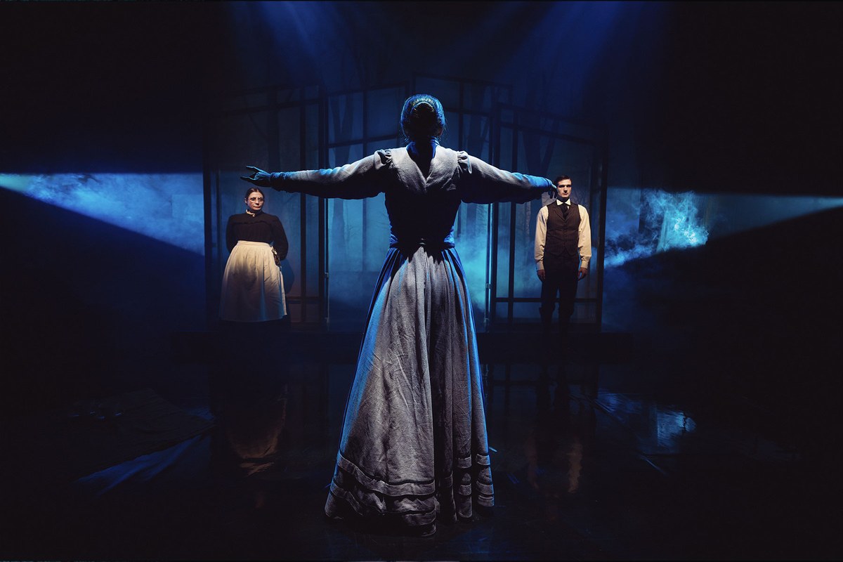 The Governess in the lake scene in The Turn of the Screw at the Arcola Theatre
